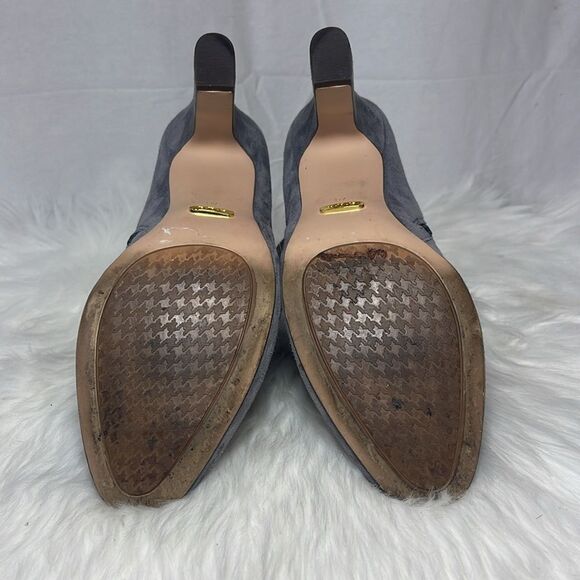 LRL Lauren Ralph Lauren Brin Grey Suede Heeled Booties Sz 7 - Picture 6 of 6